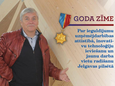 Zemgales tehnoloģiskā centra vadītāju apbalvo ar Jelgavas pilsētas augstāko apbalvojumu