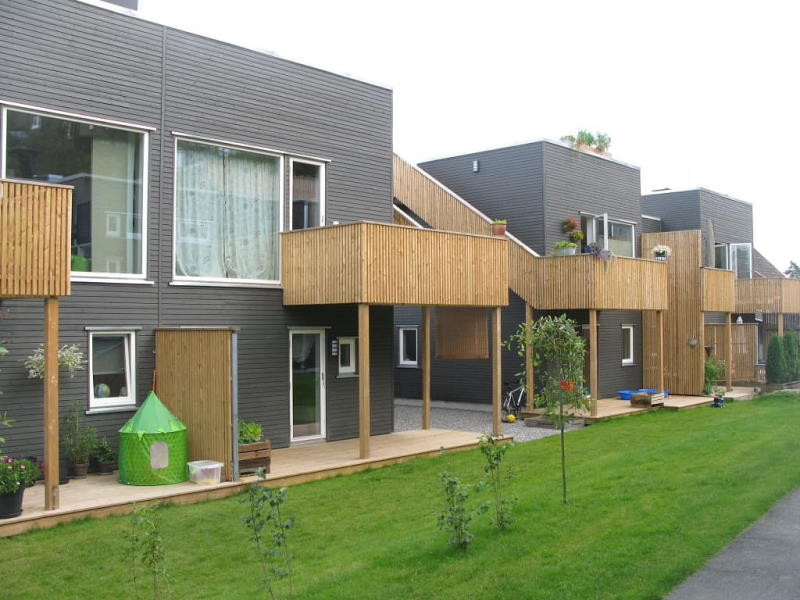 Twin and row houses in Nesoddtangen, Norway